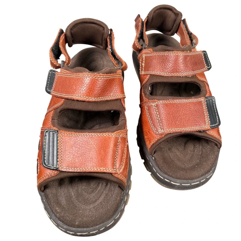 Earth Shoe Highlander Mens Sandals Brown Leather Fisherman Lug Sole Hiking 8.5